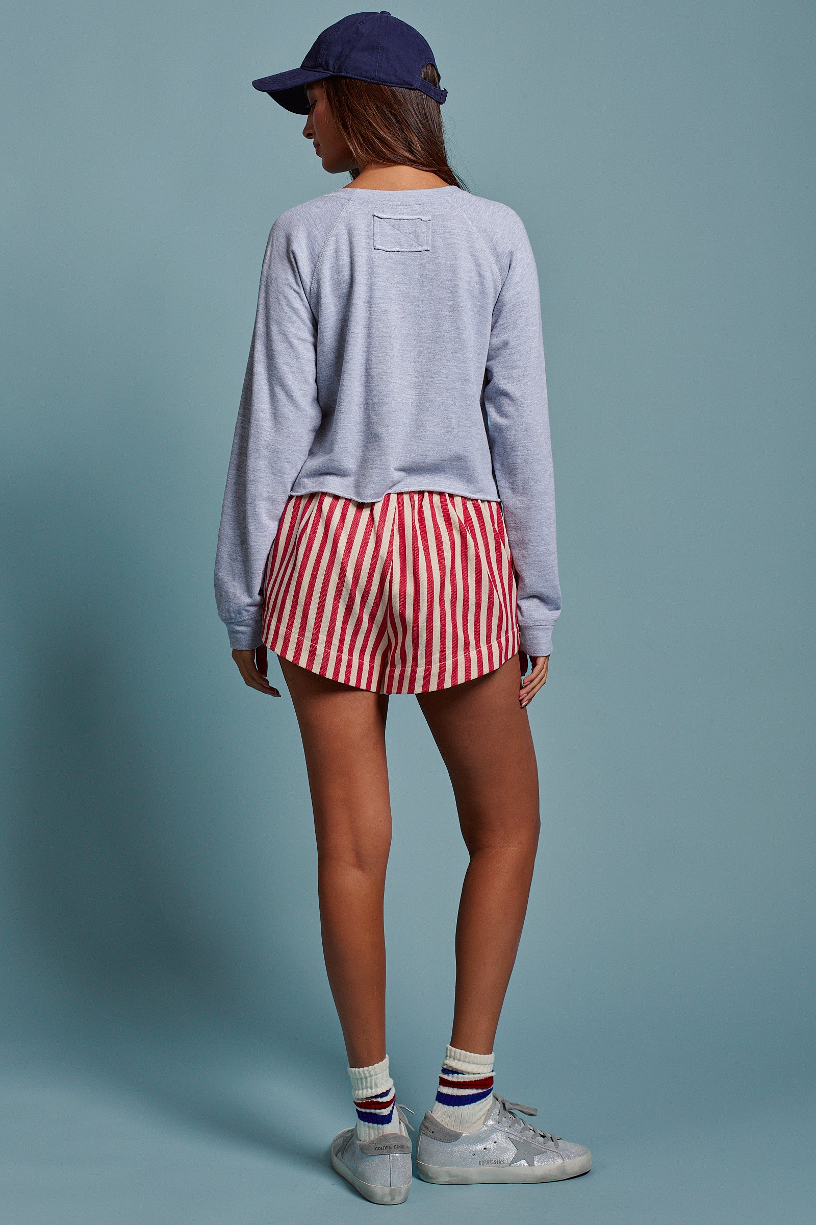 Cropped USA Flag Graphic Sweatshirt
