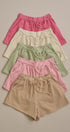 Cotton Blend Knit Lounge Shorts With Elastic Waistband | wholesale pants | Urban Daizy