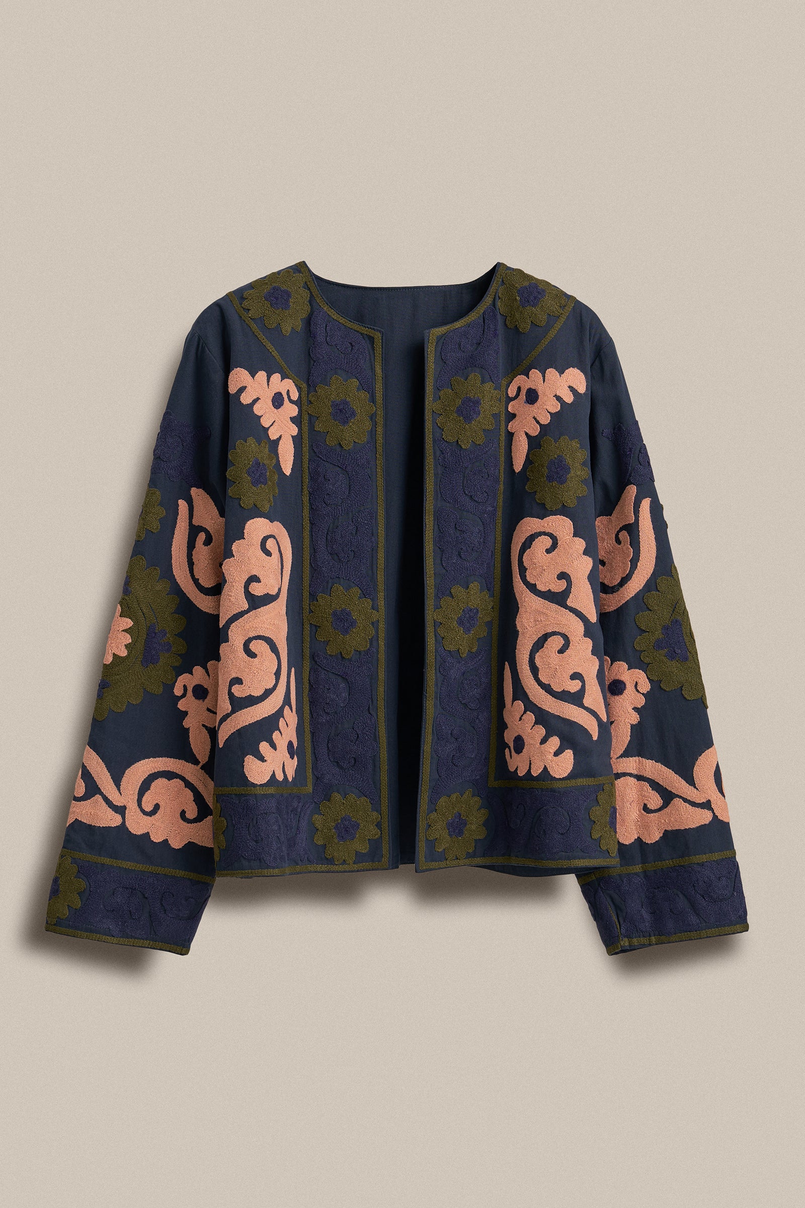 Suzani Embroidered Cotton Floral Jacket