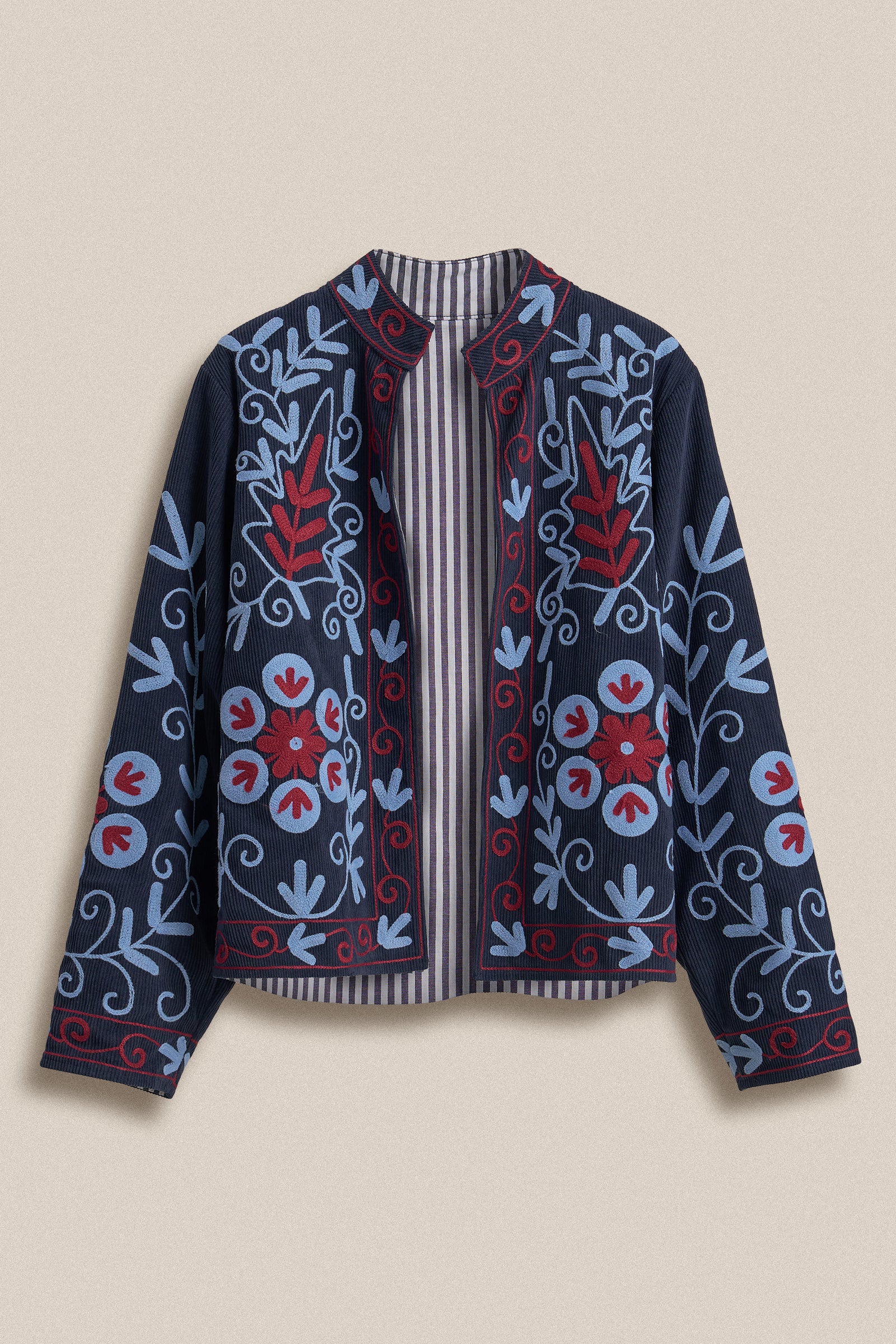 Embroidered Corduroy Folk Floral Jacket