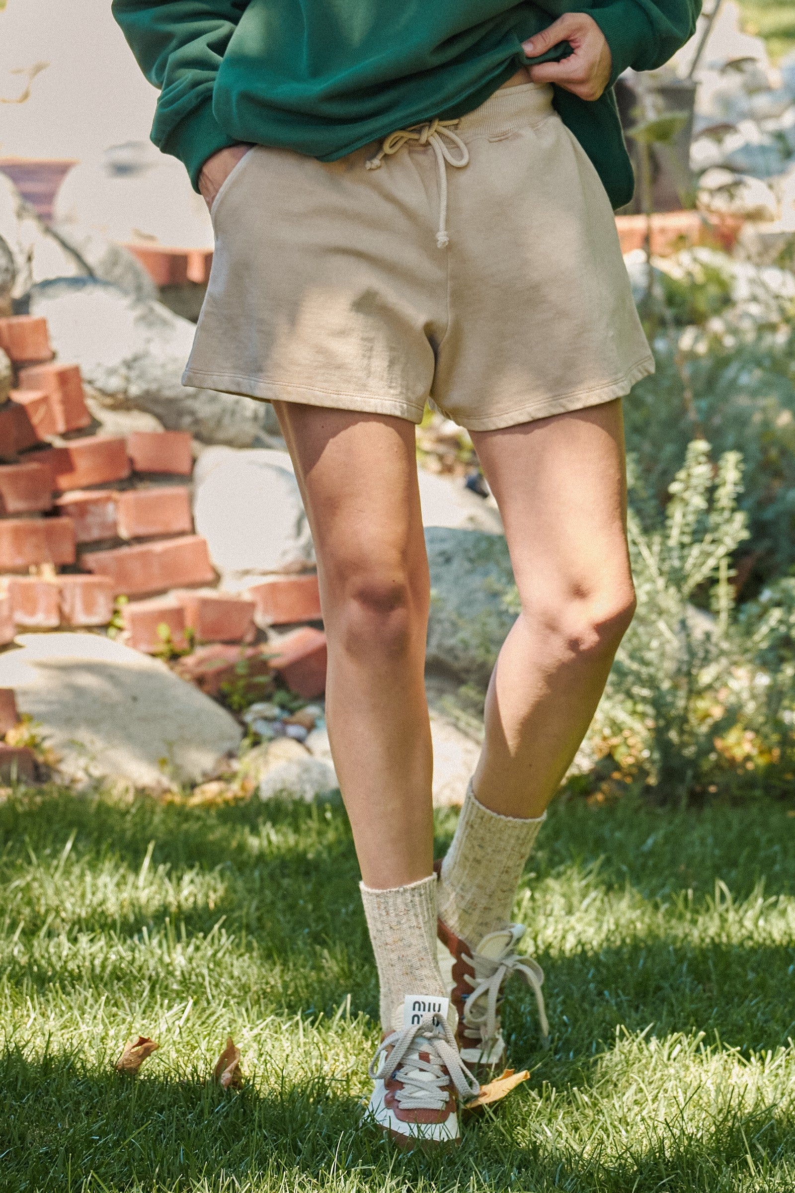 Sporty Chill Lounge Shorts in TIMELESS TAUPE - Women's Casual Shorts | Urban Daizy