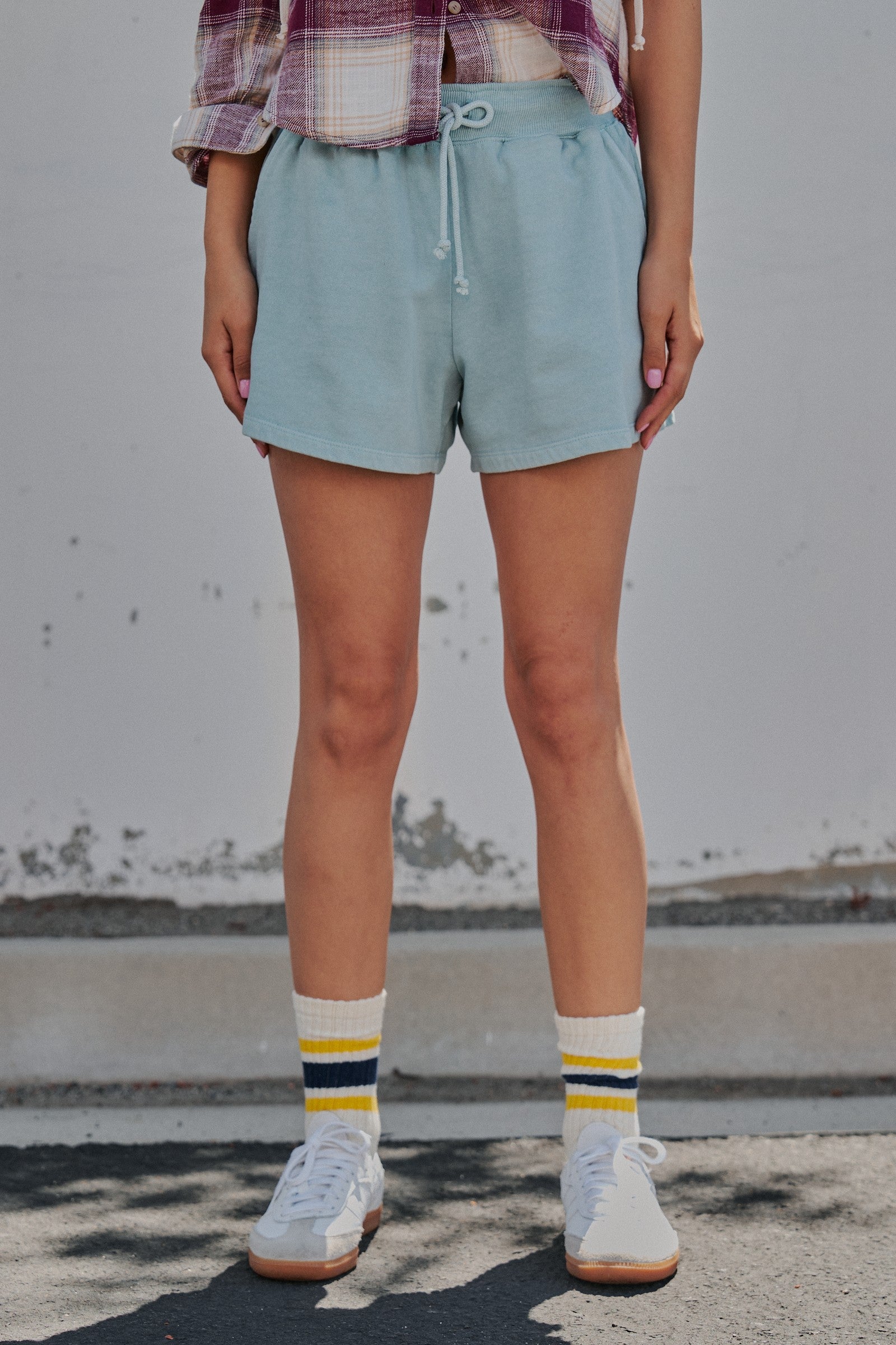 Sporty Chill Lounge Shorts in LT BLUE - Women's Casual Shorts | Urban Daizy