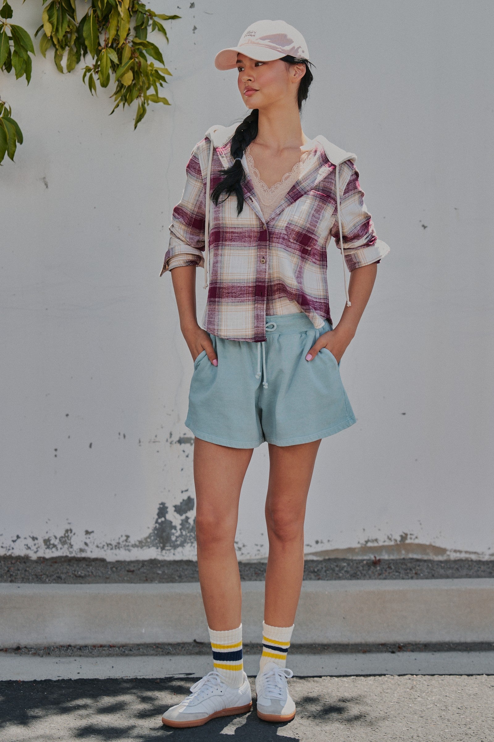 Sporty Chill Lounge Shorts in LT BLUE - Women's Casual Shorts | Urban Daizy