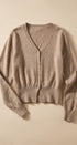 Soft V-Neck Button Knit Cardigan in H MOCHA - Women's Cardigans & Shrugs | Urban Daizy