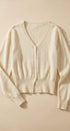 Soft V-Neck Button Knit Cardigan in WHITE - Women's Cardigans & Shrugs | Urban Daizy