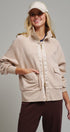Scuba Zip Up Track Bomber Jacket Pilates Athflow for Women in SAND - Women's Jackets & Blazers | Urban Daizy