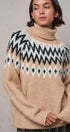 Icelandic Yoke Turtleneck Sweater in TAUPE MULTI - Women's Sweaters | Urban Daizy