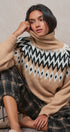 Icelandic Yoke Turtleneck Sweater in TAUPE MULTI - Women's Sweaters | Urban Daizy