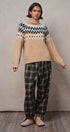 Icelandic Yoke Turtleneck Sweater in TAUPE MULTI - Women's Sweaters | Urban Daizy