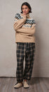 Icelandic Yoke Turtleneck Sweater in TAUPE MULTI - Women's Sweaters | Urban Daizy
