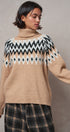 Icelandic Yoke Turtleneck Sweater in TAUPE MULTI - Women's Sweaters | Urban Daizy
