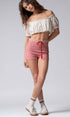 Urban Daizy Gingham Scallop Trim Shorts Brown Shorts - Women's (UDZ-PT-00474) – alternate view 20