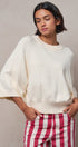 Relaxed Batwing Sleeve Sweater Top in IVORY - Women's Sweaters | Urban Daizy