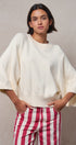 Relaxed Batwing Sleeve Sweater Top in IVORY - Women's Sweaters | Urban Daizy