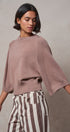 Relaxed Batwing Sleeve Sweater Top in MOCHA - Women's Sweaters | Urban Daizy