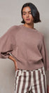 Relaxed Batwing Sleeve Sweater Top in MOCHA - Women's Sweaters | Urban Daizy