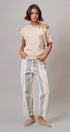 Grommet Trim Washed Cotton Boat Neck Top in CHALK - Women's T-Shirts & Polos | Urban Daizy