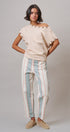 Grommet Trim Washed Cotton Boat Neck Top in CHALK - Women's T-Shirts & Polos | Urban Daizy