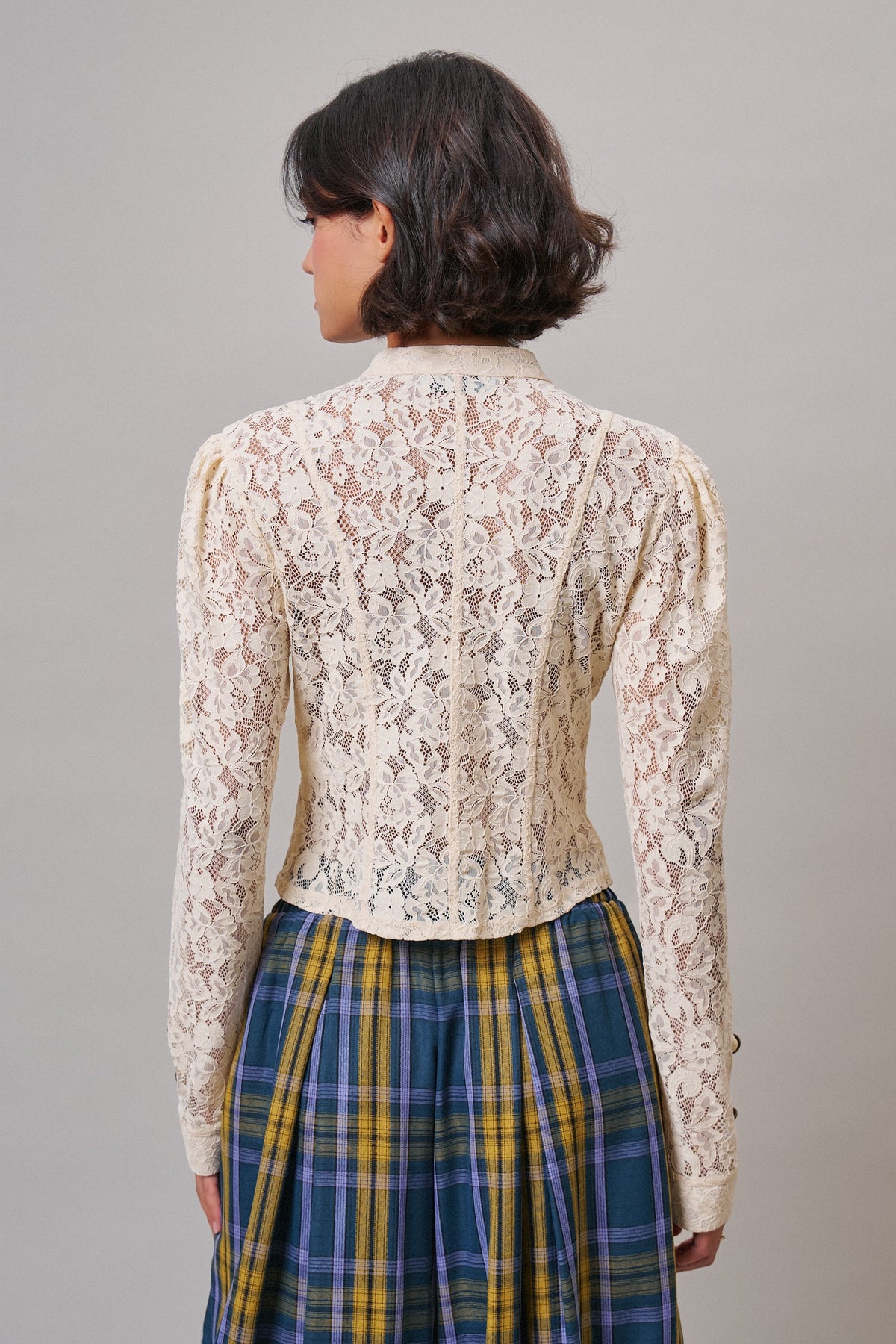 Ivory Lace Military Button Jacket in IVORY - Women's Jackets & Blazers | Urban Daizy