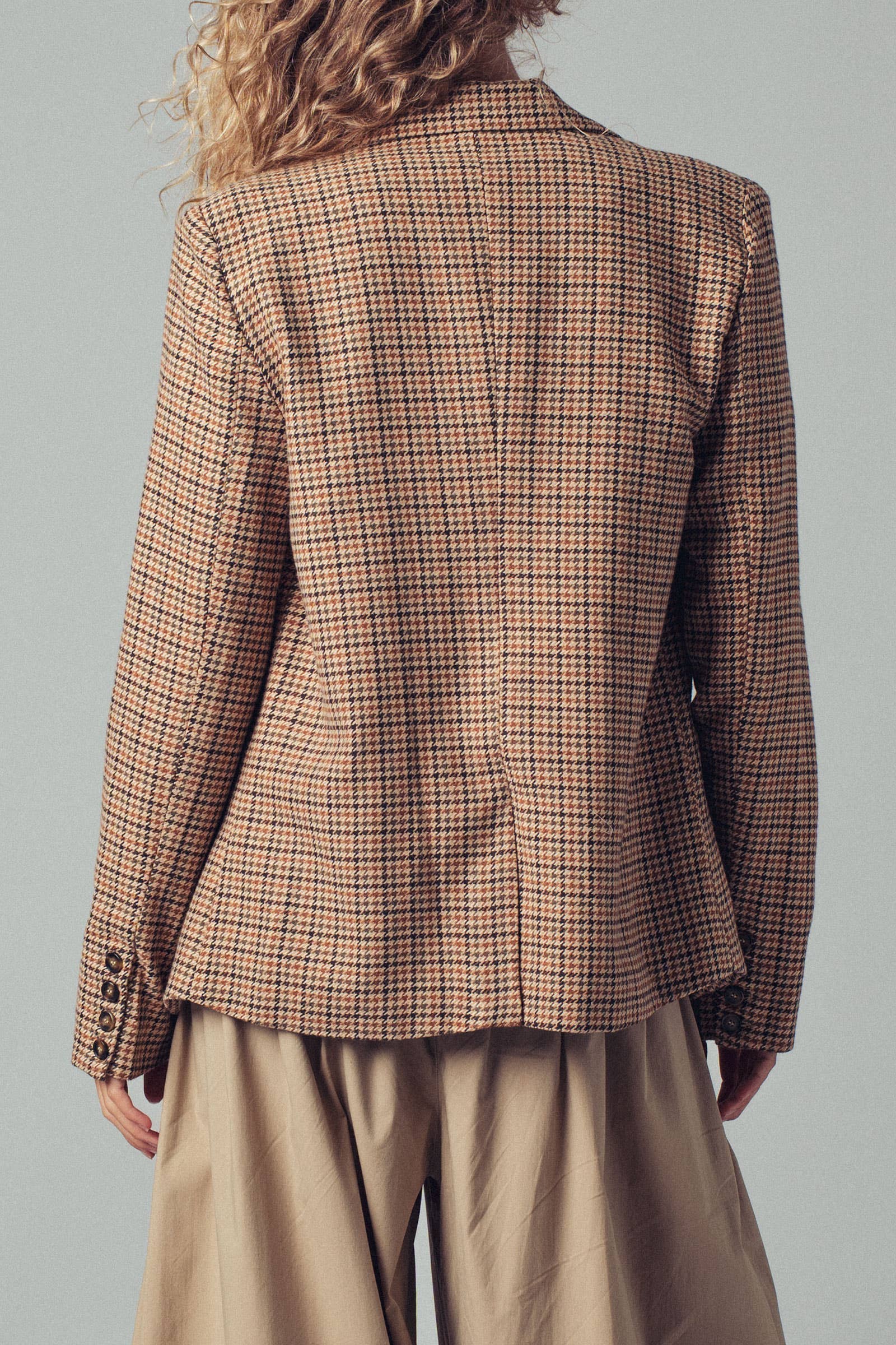 Urban Daizy Houndstooth Blazer Brown Blazer - Women's (UDZ-OT-00087) – alternate view 5