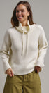 Ribbed Funnel Neck Knit Sweater in IVORY - Women's Sweaters | Urban Daizy