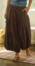 Balloon Hem Wide Leg Pants in BROWN - Women's Casual Pants | Urban Daizy