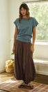 Balloon Hem Wide Leg Pants in BROWN - Women's Casual Pants | Urban Daizy