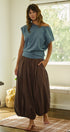 Balloon Hem Wide Leg Pants in BROWN - Women's Casual Pants | Urban Daizy