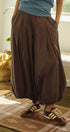 Balloon Hem Wide Leg Pants in BROWN - Women's Casual Pants | Urban Daizy