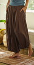 Balloon Hem Wide Leg Pants in BROWN - Women's Casual Pants | Urban Daizy