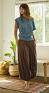 Balloon Hem Wide Leg Pants in BROWN - Women's Casual Pants | Urban Daizy