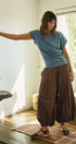 Balloon Hem Wide Leg Pants in BROWN - Women's Casual Pants | Urban Daizy