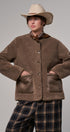 Cozy Boxy Shearling Jacket with Suede Pockets in BROWN - Women's Jackets & Blazers | Urban Daizy