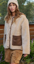Cozy Boxy Shearling Jacket with Suede Pockets in BEIGE - Women's Jackets & Blazers | Urban Daizy