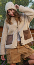Cozy Boxy Shearling Jacket with Suede Pockets in BEIGE - Women's Jackets & Blazers | Urban Daizy