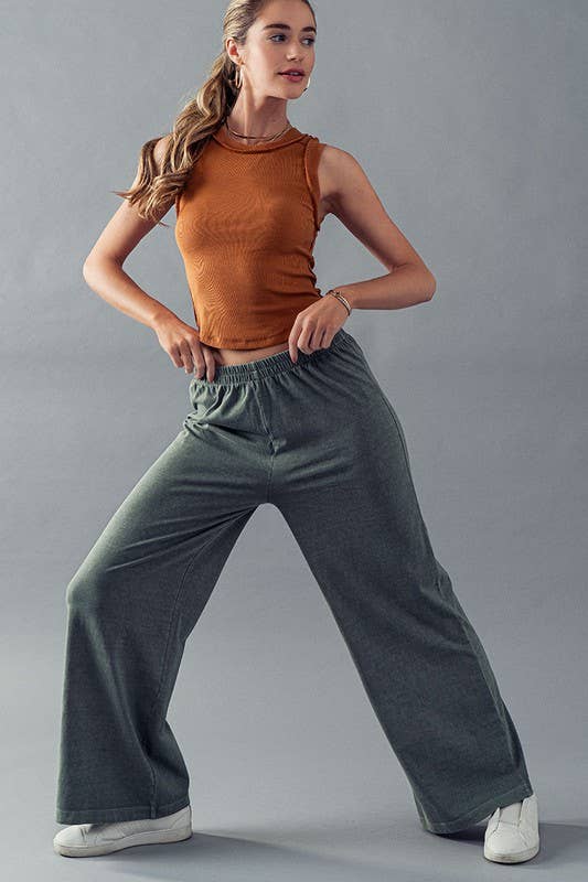 Vintage Wash Cotton Flare Yoga Pants
