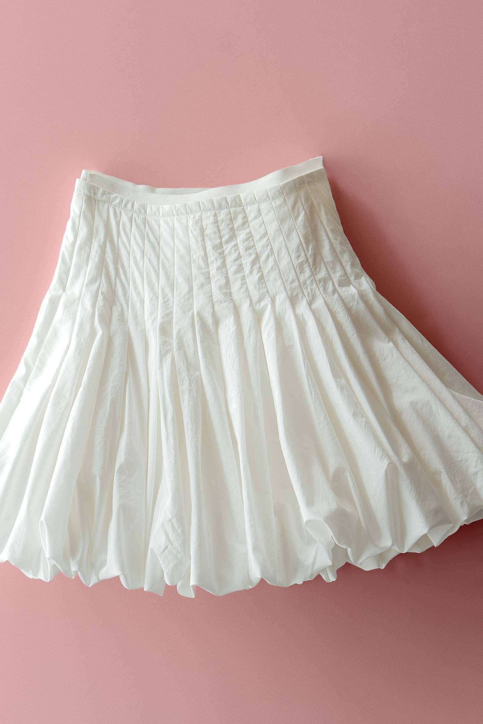 Pleated High-Waist Bubble Mini Skirt