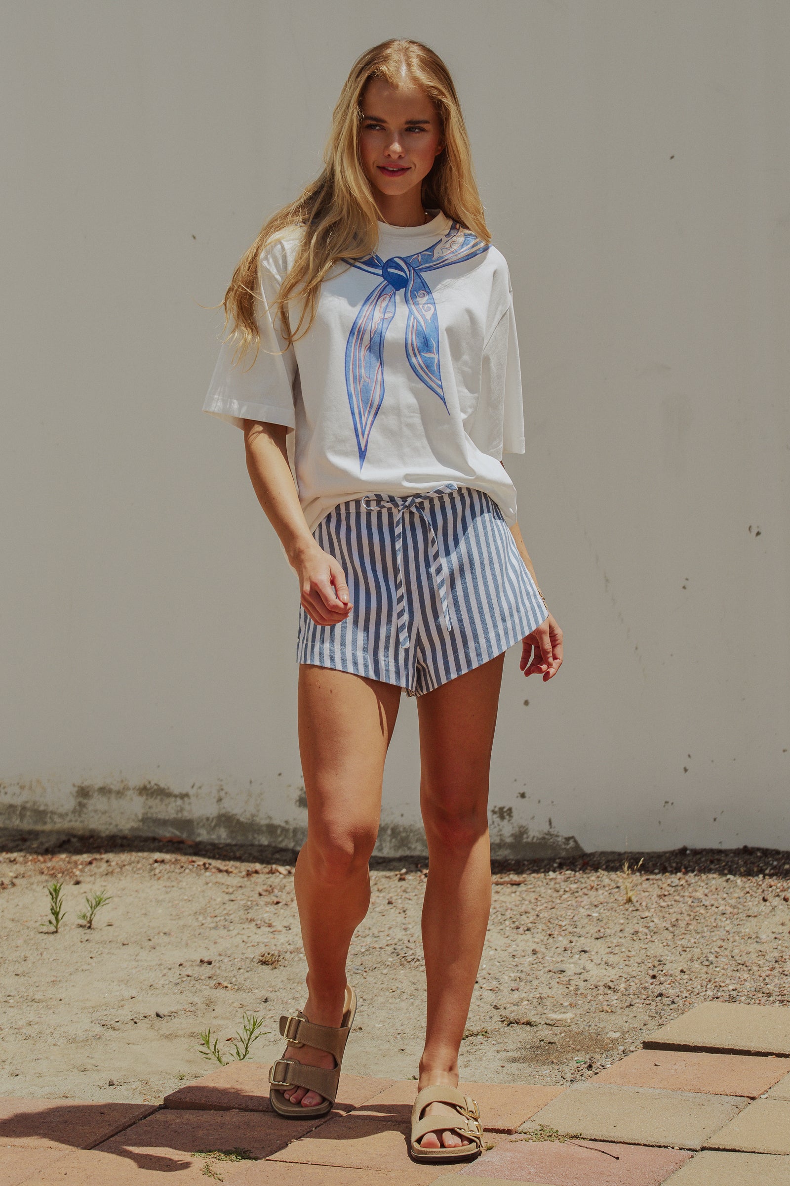 Nautical Stripe Printed Bandana Tee