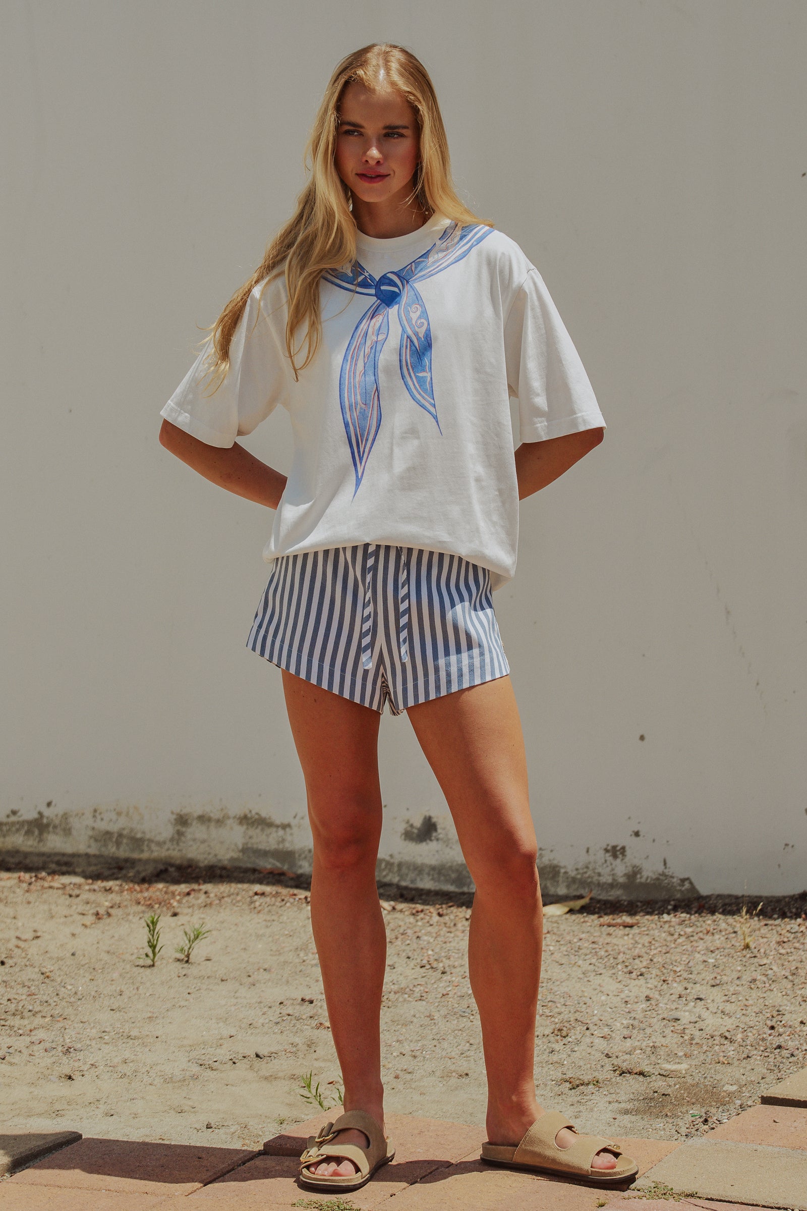 Nautical Stripe Printed Bandana Tee