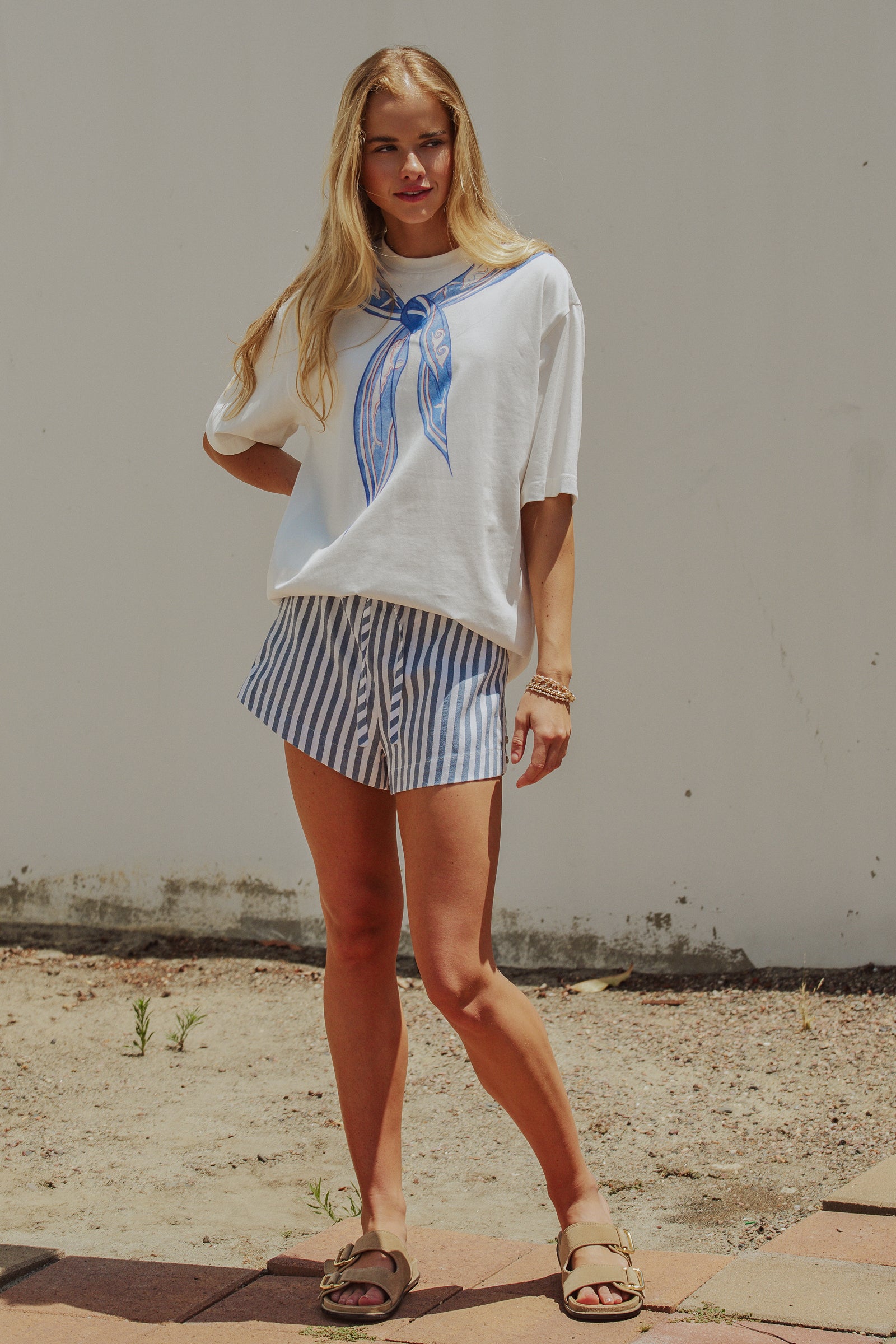 Nautical Stripe Printed Bandana Tee