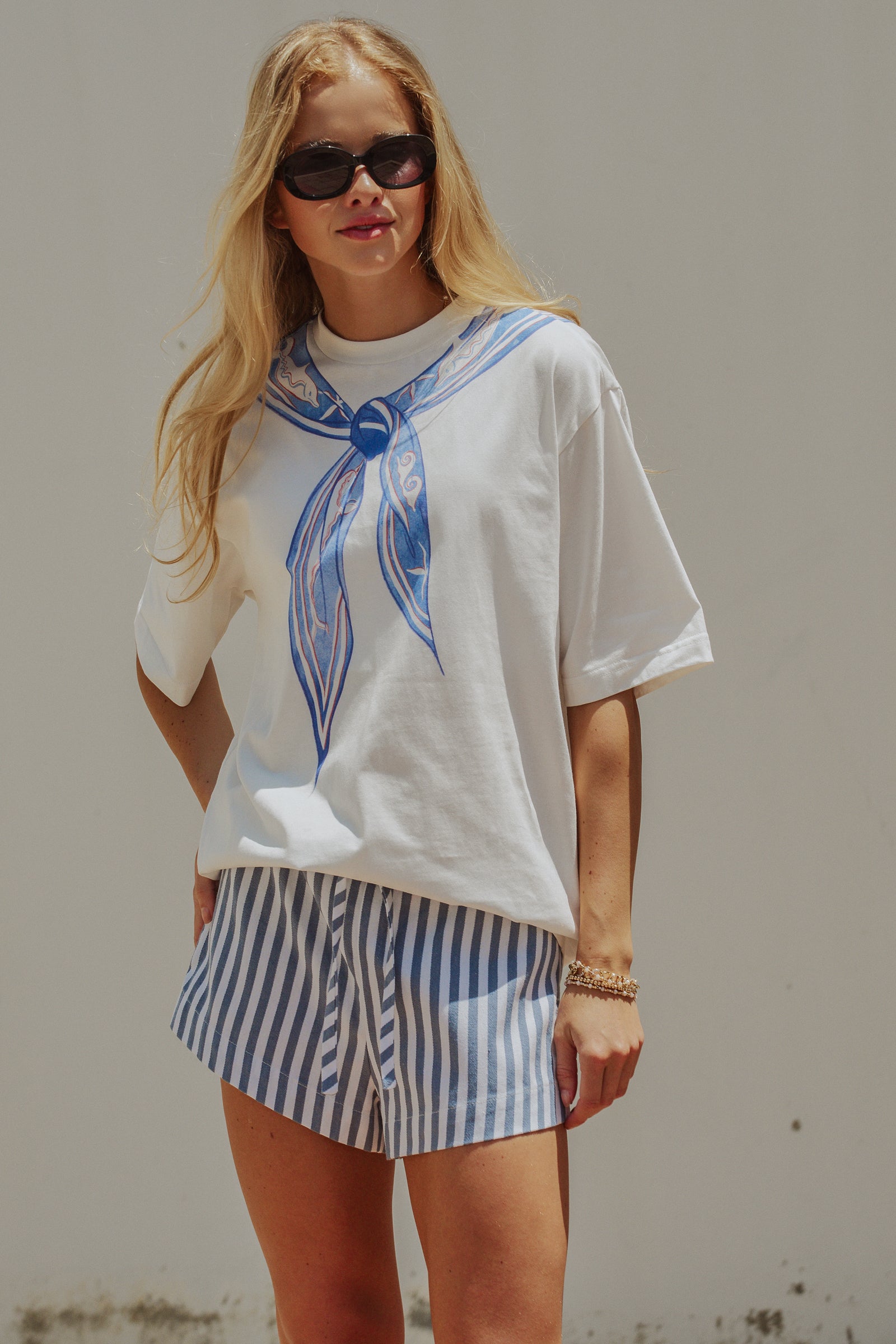 Nautical Stripe Printed Bandana Tee