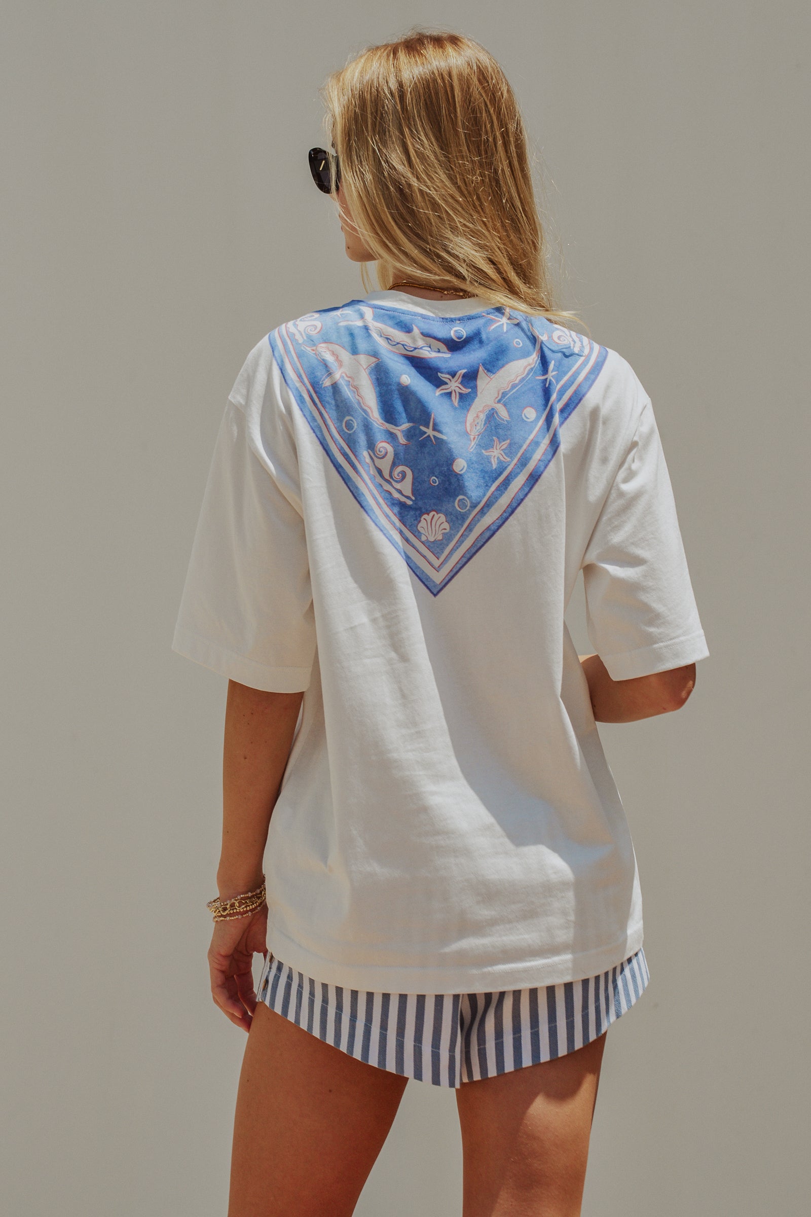 Nautical Stripe Printed Bandana Tee