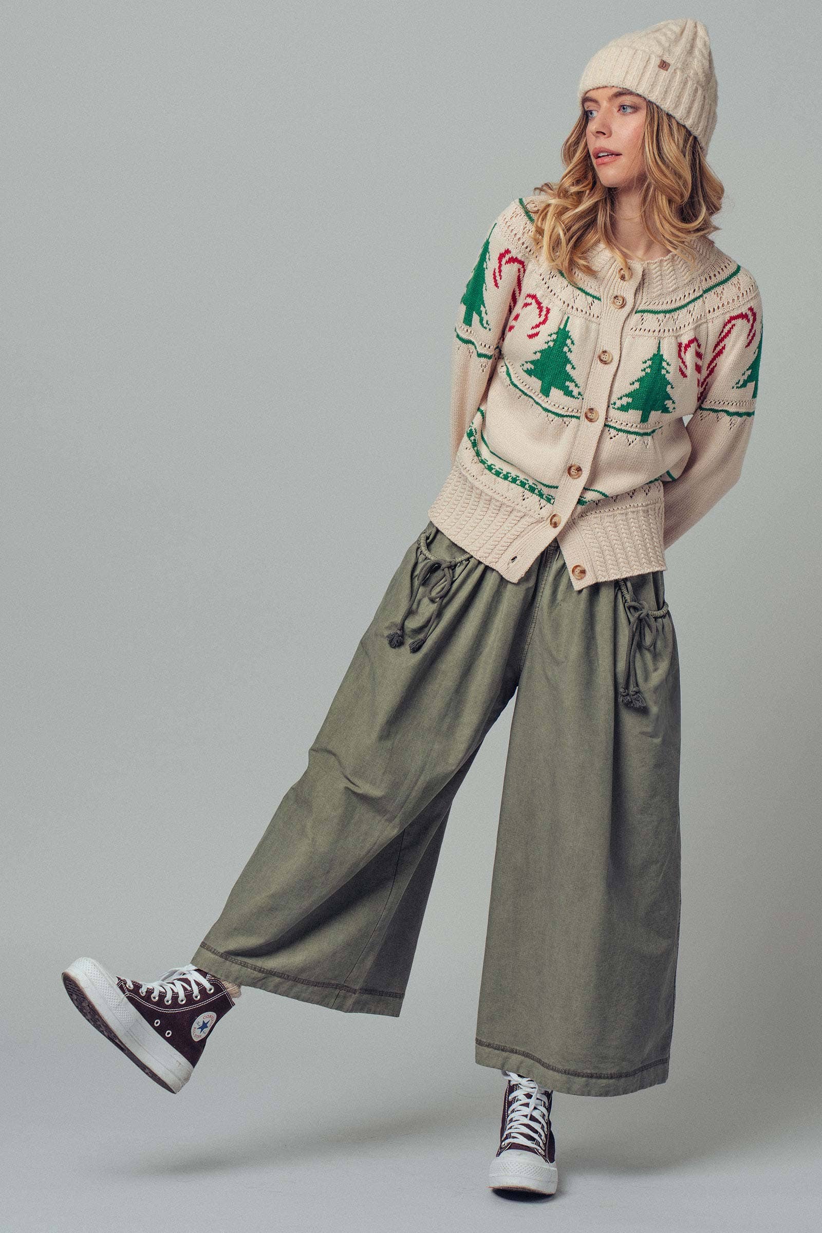 Drawstring Detail Wide Leg Culottes