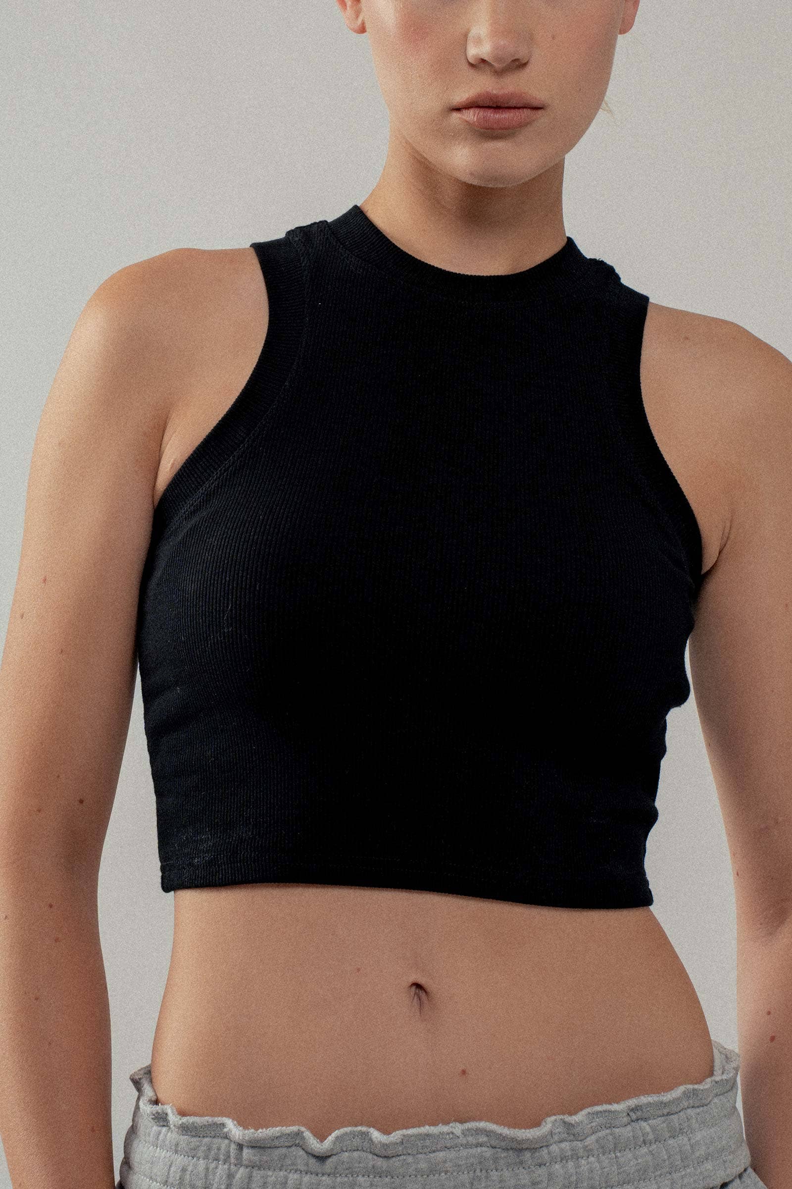 Urban Daizy Rib Knit Halterneck Sleeveless Tank Top Black Tank Top - Women's (UDZ-TP-00517) – alternate view 11