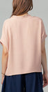 Urban Daizy Relaxed V-Neck Top with Folded Sleeves Ivory Blouse - Women's (UDZ-TP-00570) – alternate view 6