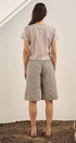 Urban Daizy Classic Check Print Elastic Bermuda Shorts Cream Shorts - Women's (UDPT0174-Cream) – alternate view 9