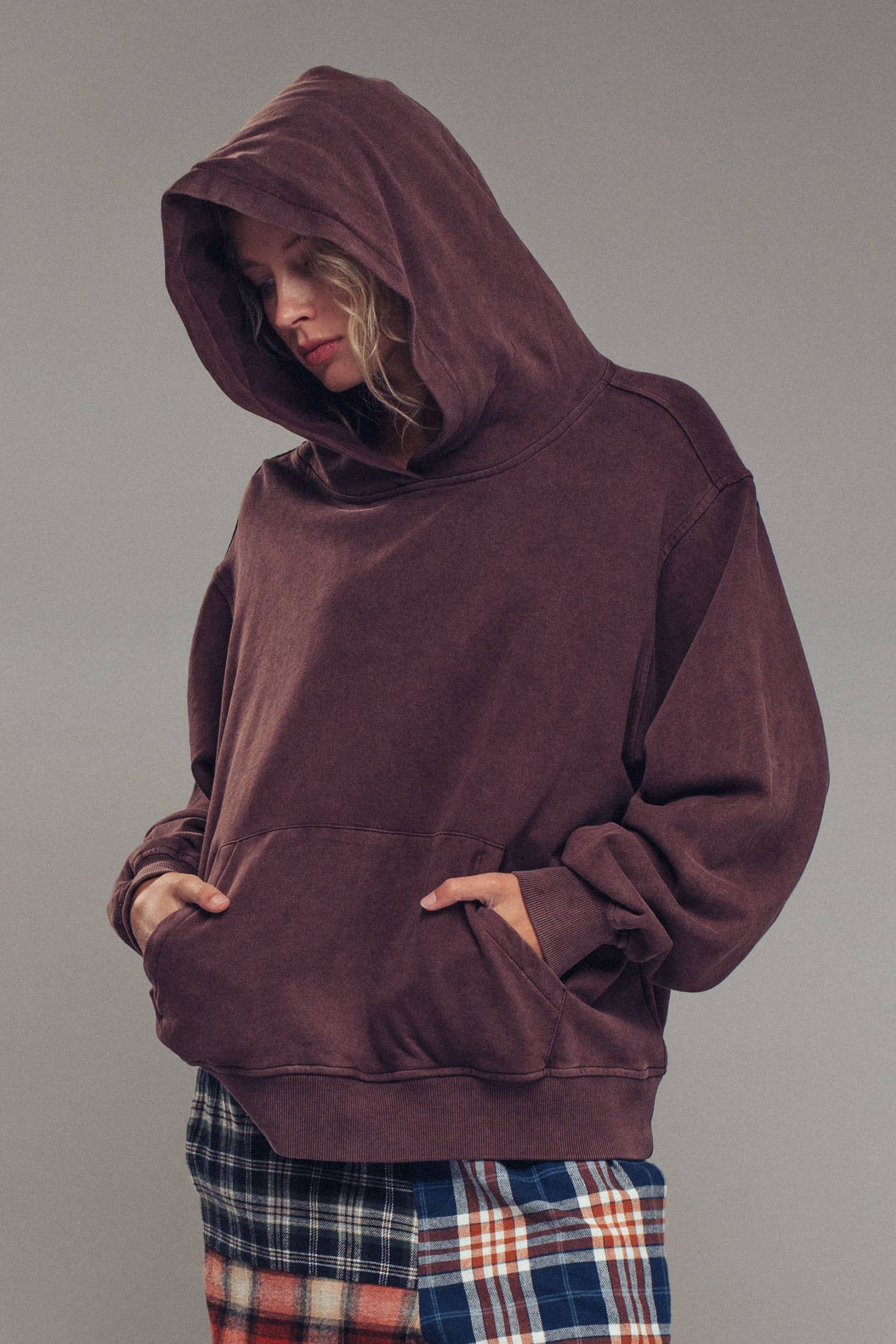 Vintage Wash Oversized Brushed Hoodie