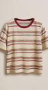 Striped Knit Tee Vintage 70s Retro Boho Coastal Top for Wome in IVORY - Women's T-Shirts & Polos | Urban Daizy