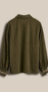 Embroidered Corduroy Western Shirt with Floral Stitch in OLIVE - Women's Shirts & Blouses | Urban Daizy