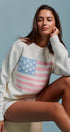 Urban Daizy Vintage Flag Graphic Relaxed Soft Knit Sweater Ivory Cardigan - Women's (TNTP4028-Ivory) – alternate view 6